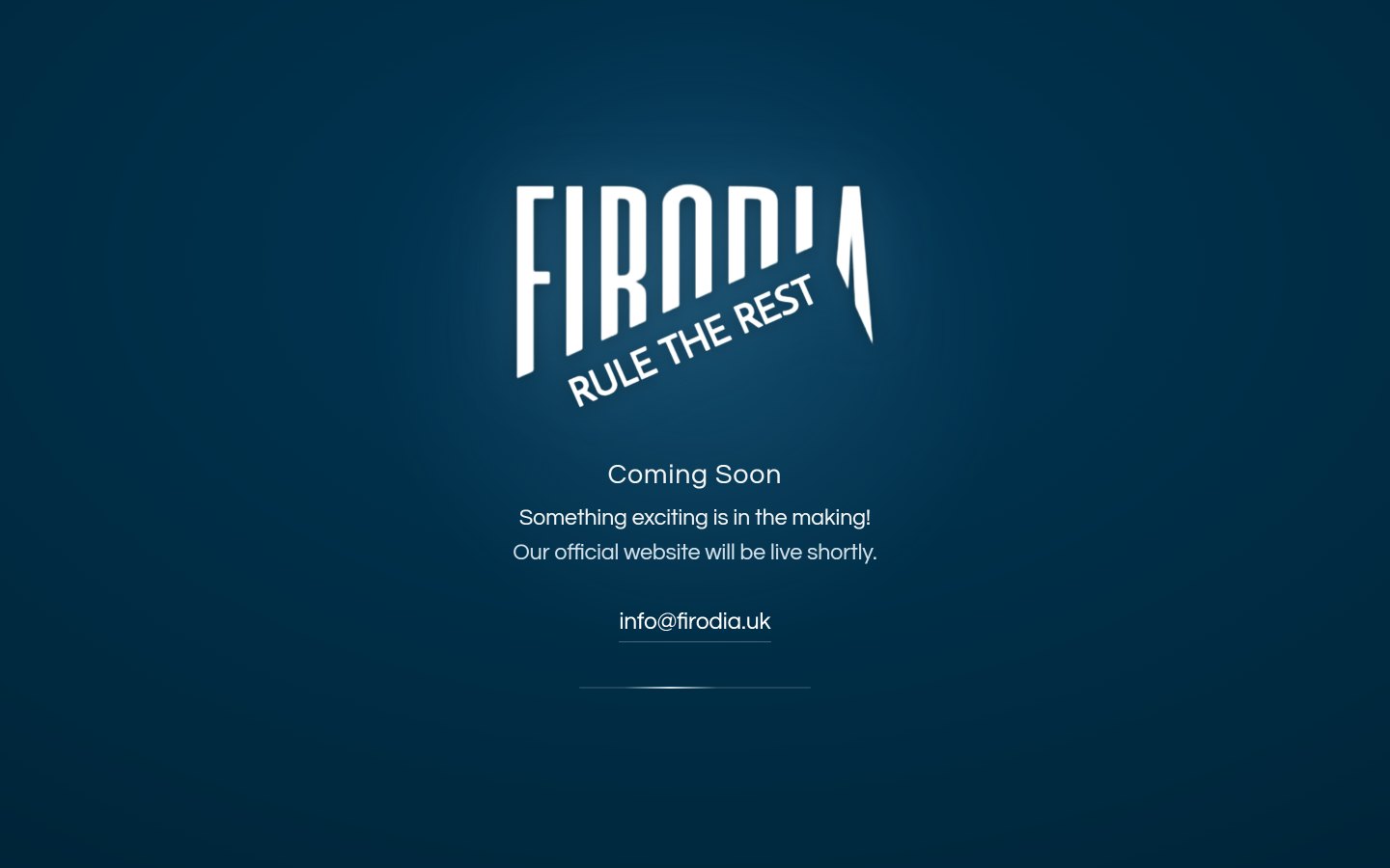 Firodia brand holding page — UK e-commerce build by Xplico