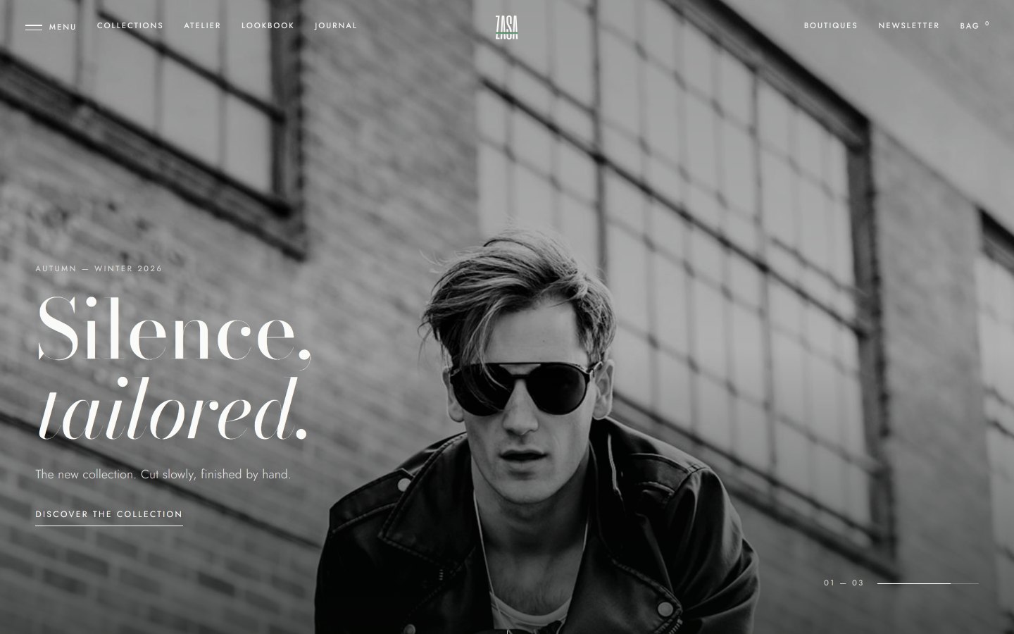 Zasa luxury ready-to-wear storefront — e-commerce build by Xplico